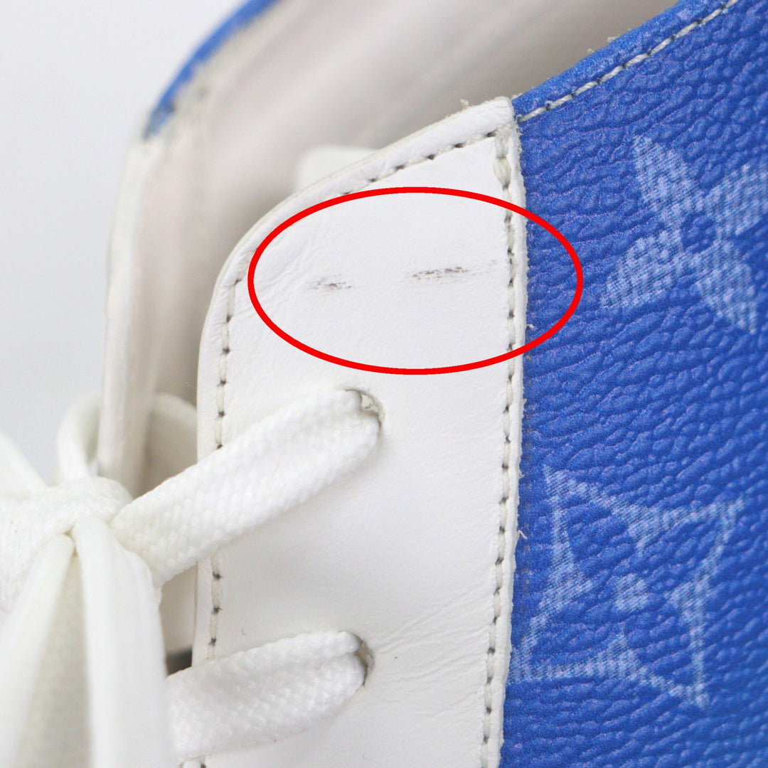 Great LOUIS VUITTON High cut sneakers blue Monogram canvas mens 8.5