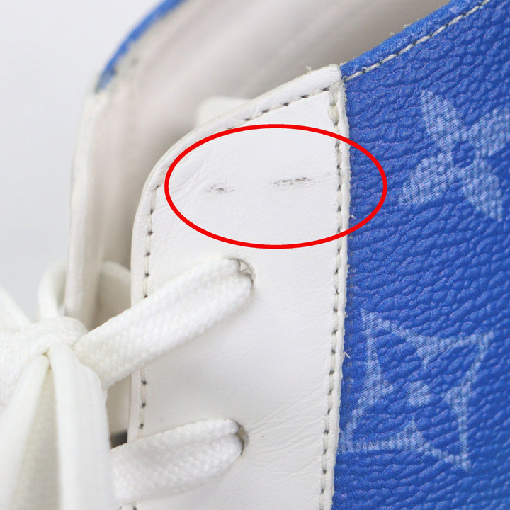 Great LOUIS VUITTON High cut sneakers blue Monogram canvas mens 8.5