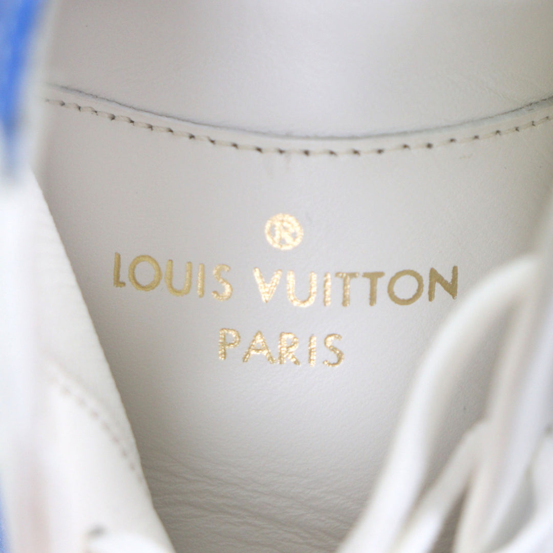 Great LOUIS VUITTON High cut sneakers blue Monogram canvas mens 8.5