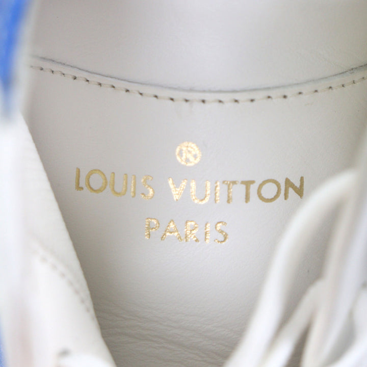 Great LOUIS VUITTON High cut sneakers blue Monogram canvas mens 8.5