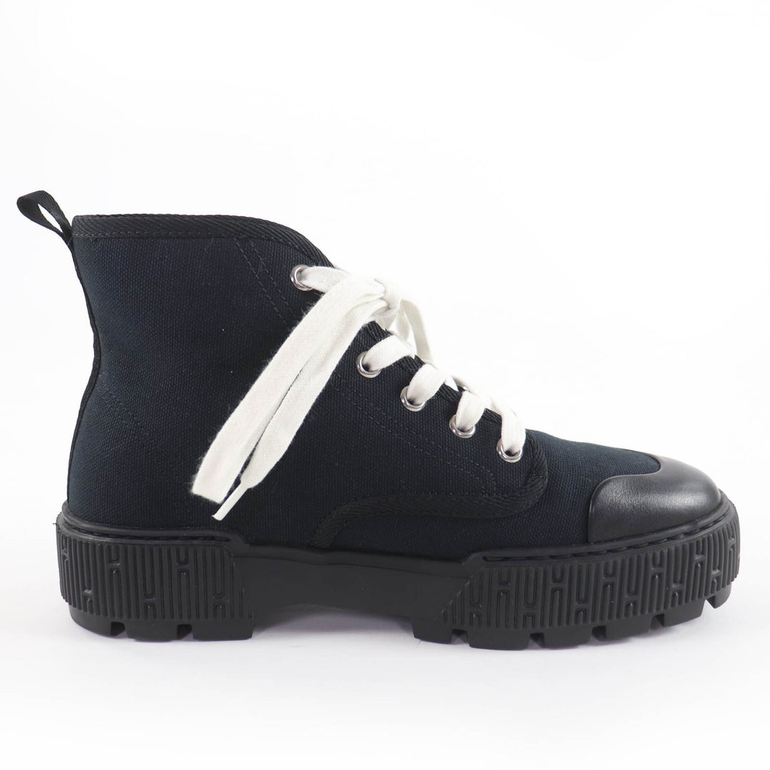 Excellent HERMES High cut sneakers Itineraire canvas black canvas Women 36