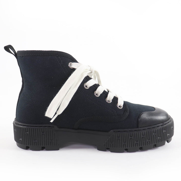 Excellent HERMES High cut sneakers Itineraire canvas black canvas Women 36