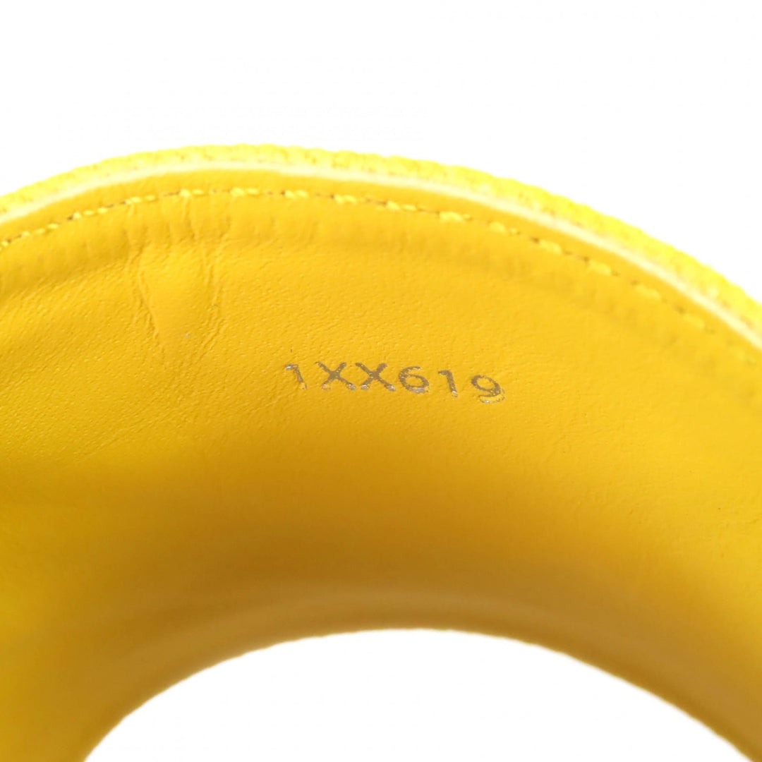 Excellent PRADA Triangle Logo Canvas Espadrille Flat Sandals yellow 37 1XX619
