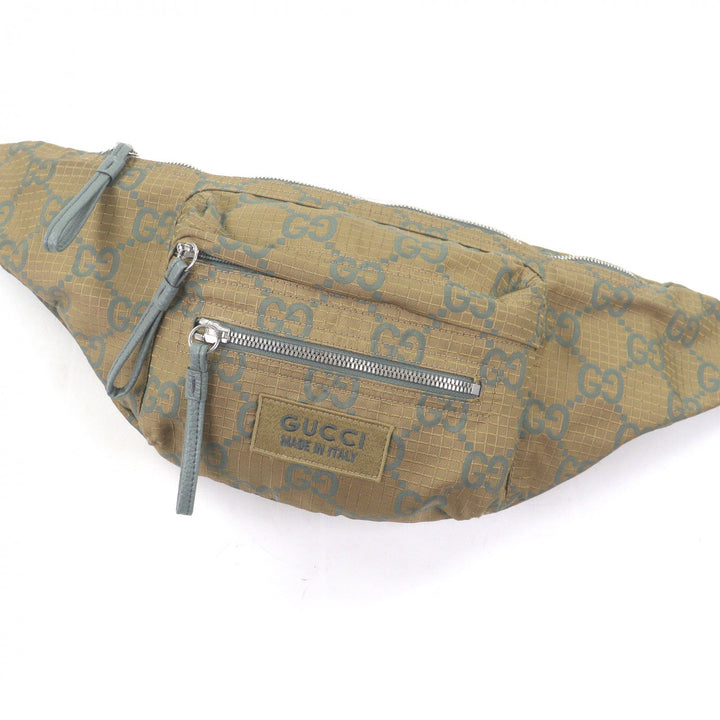 Excellent GUCCI Sling bag GG logo all-over print ripstop belt bag with patch