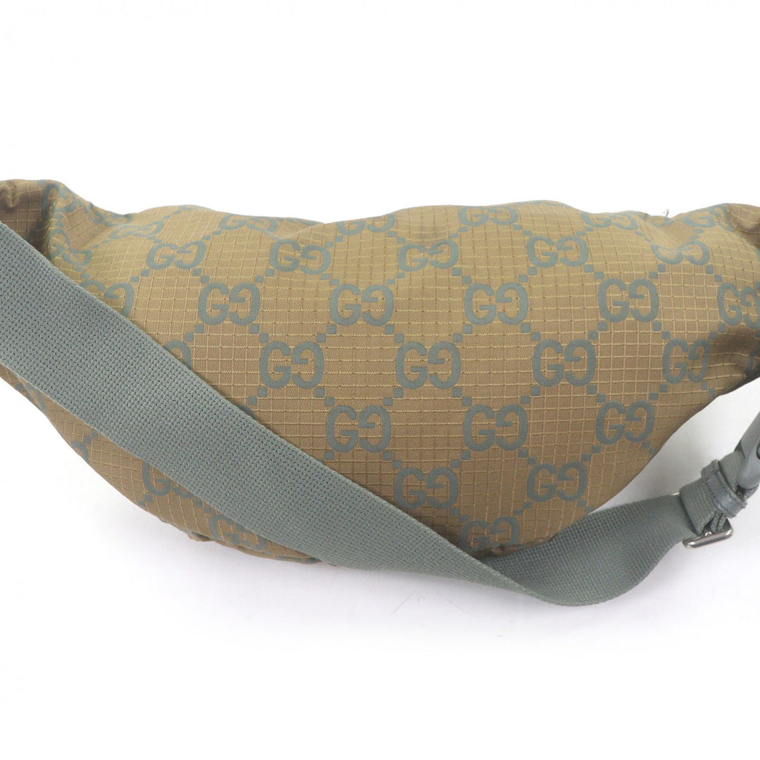 Excellent GUCCI Sling bag GG logo all-over print ripstop belt bag with patch