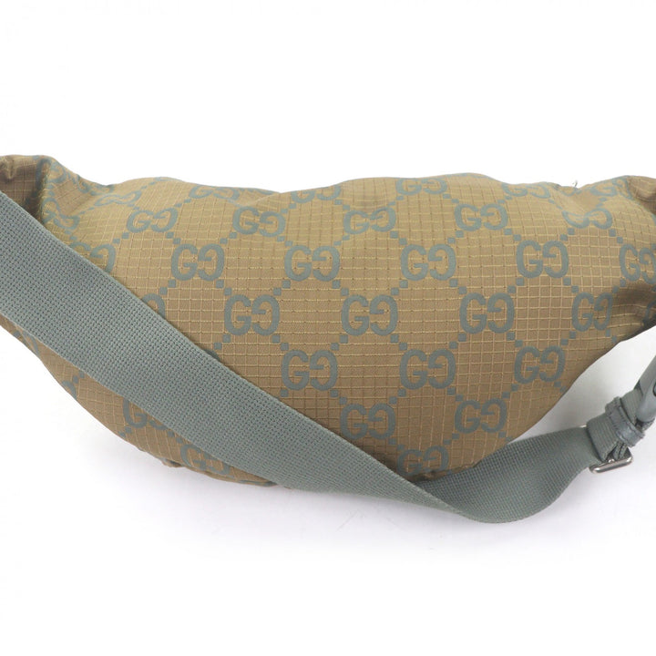 Excellent GUCCI Sling bag GG logo all-over print ripstop belt bag with patch
