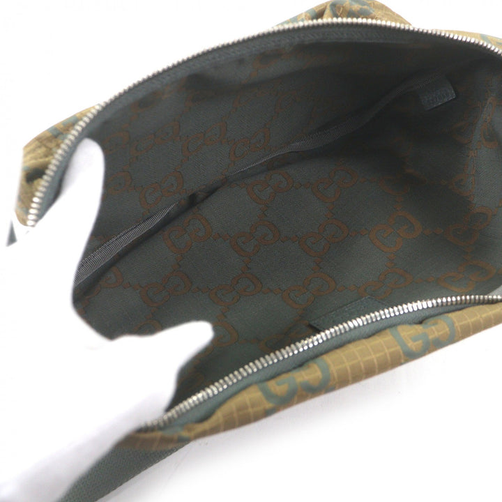 Excellent GUCCI Sling bag GG logo all-over print ripstop belt bag with patch