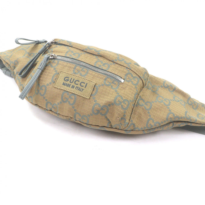 Excellent GUCCI Sling bag GG logo all-over print ripstop belt bag with patch