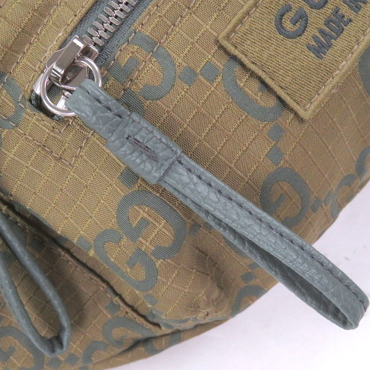 Excellent GUCCI Sling bag GG logo all-over print ripstop belt bag with patch