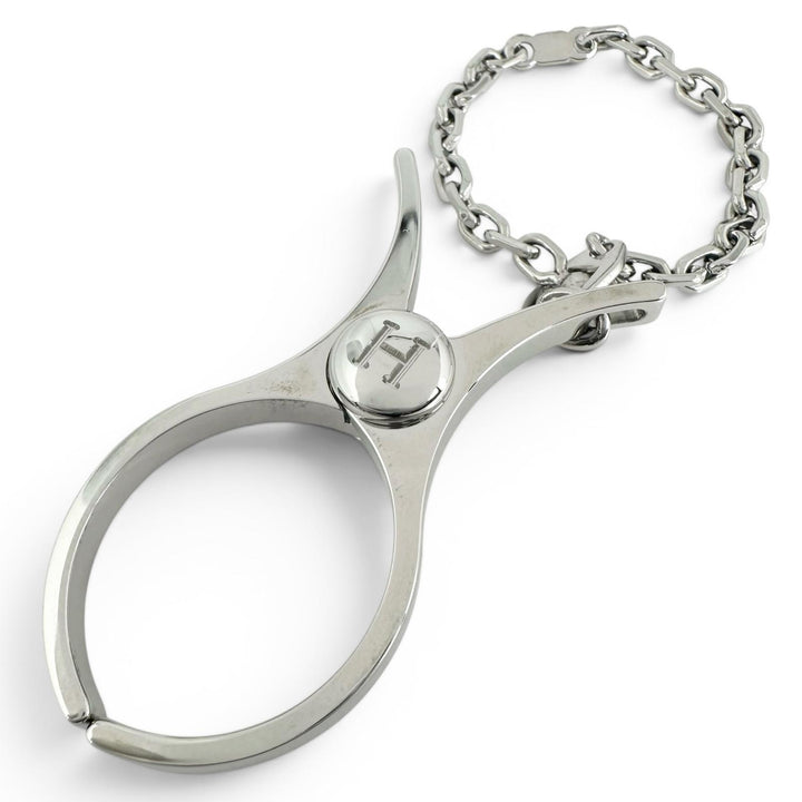 Excellent HERMES strap FILOU H logo glove holder Silver Women