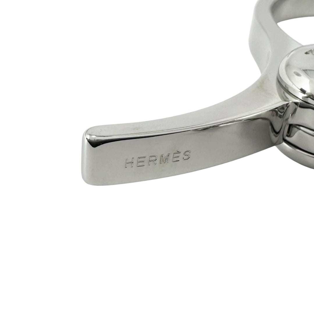 Excellent HERMES strap FILOU H logo glove holder Silver Women