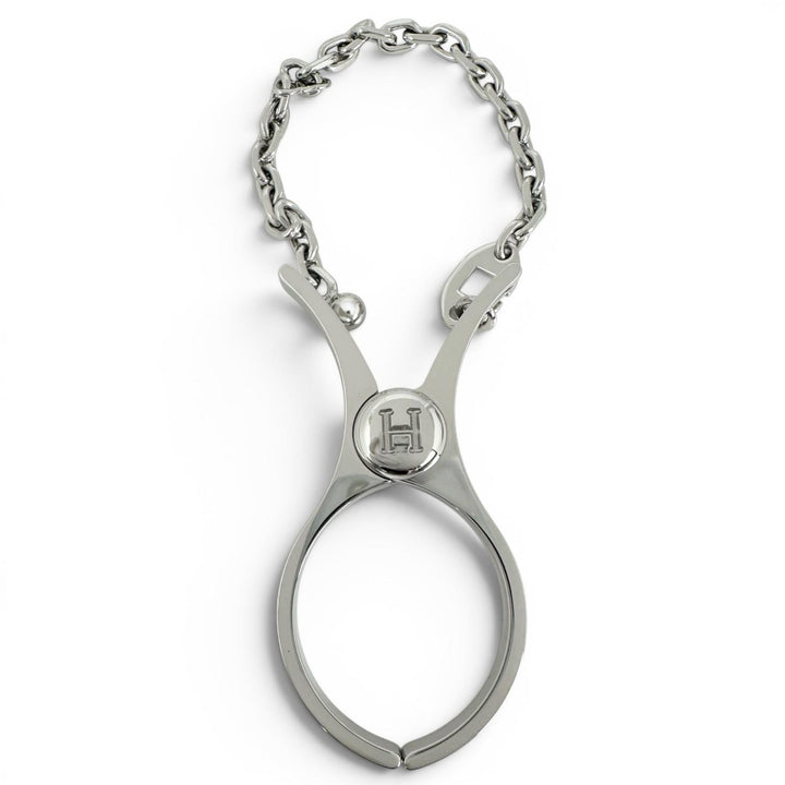 Pristine HERMES strap FILOU H logo glove holder Silver Women