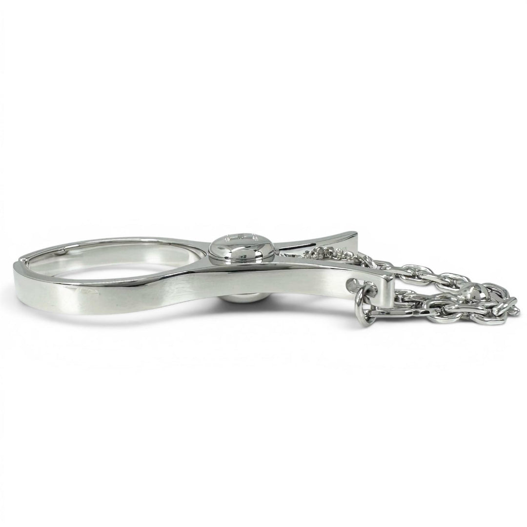 Pristine HERMES strap FILOU H logo glove holder Silver Women