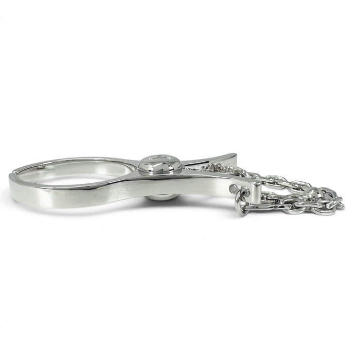 Pristine HERMES strap FILOU H logo glove holder Silver Women