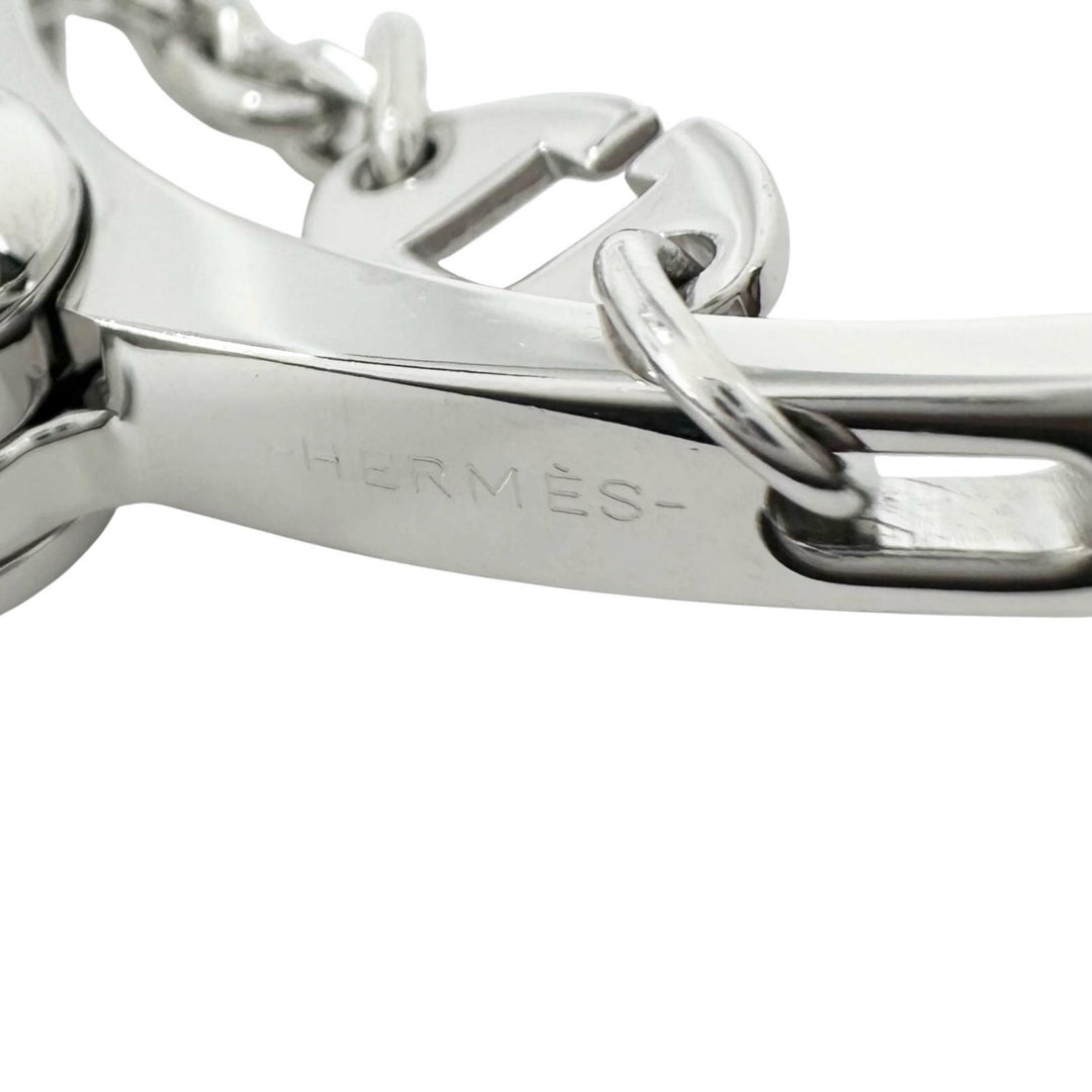 Pristine HERMES strap FILOU H logo glove holder Silver Women