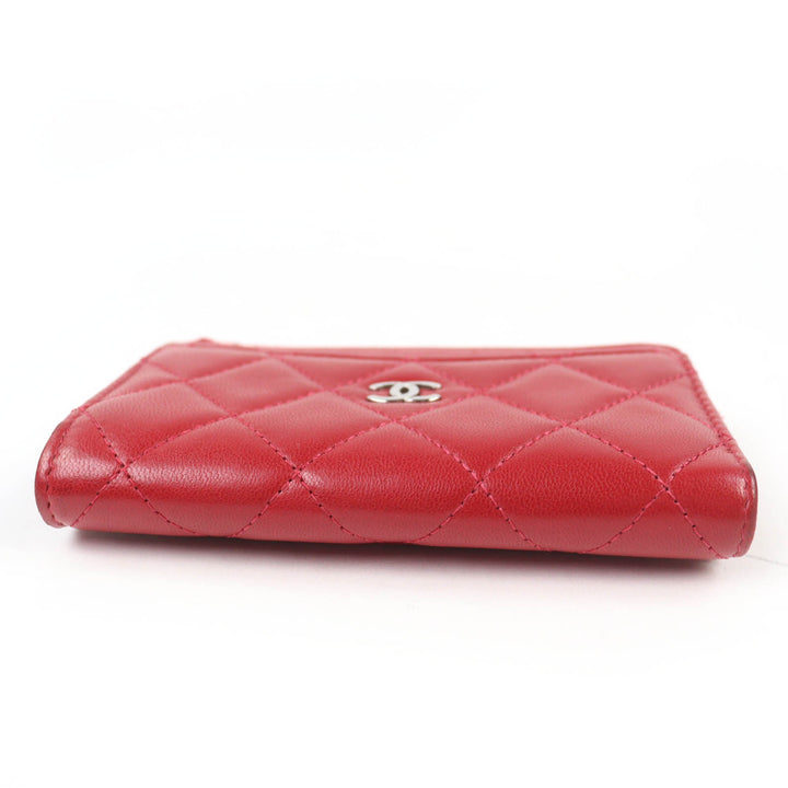 Discounted Very Good CHANEL Coin case COCO Mark Matelassé Lambskin Fragment Case Red Women