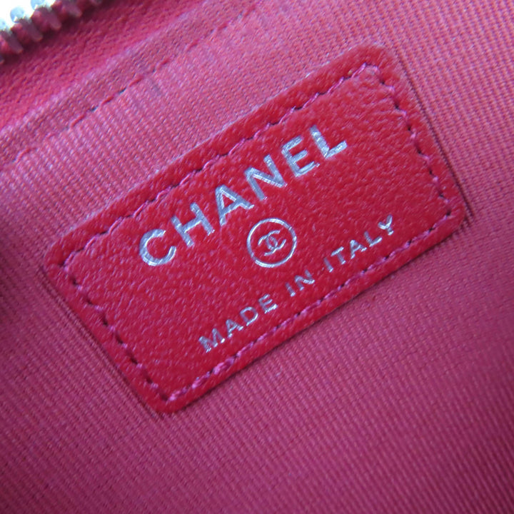 Discounted Very Good CHANEL Coin case COCO Mark Matelassé Lambskin Fragment Case Red Women