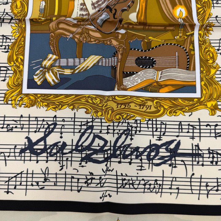 Excellent HERMES scarf IN SALZBURG at Salzburg Black series silk Women