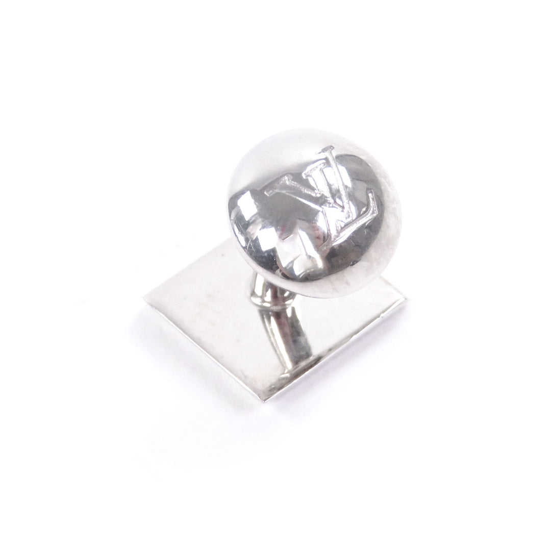 Excellent LOUIS VUITTON Cufflinks cufflinks Damier Heritage Logo Square Silver