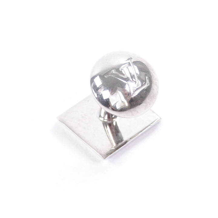 Excellent LOUIS VUITTON Cufflinks cufflinks Damier Heritage Logo Square Silver