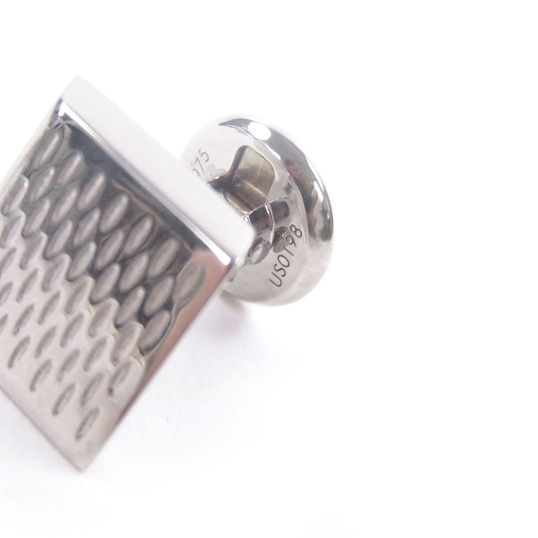 Excellent LOUIS VUITTON Cufflinks cufflinks Damier Heritage Logo Square Silver