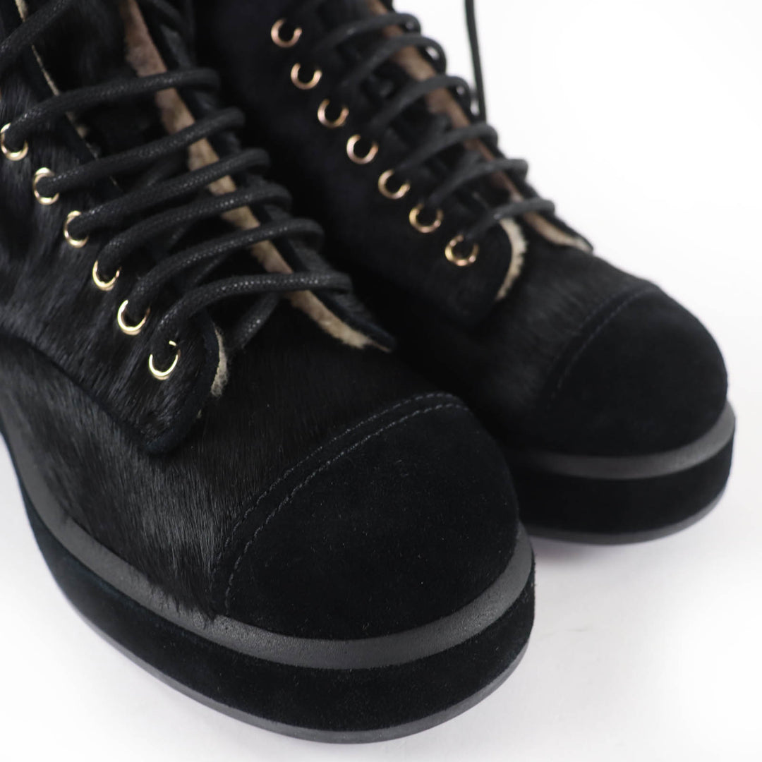Excellent CHANEL short boots COCO Mark Leg Warmers black Harako 38.5 22B G39506