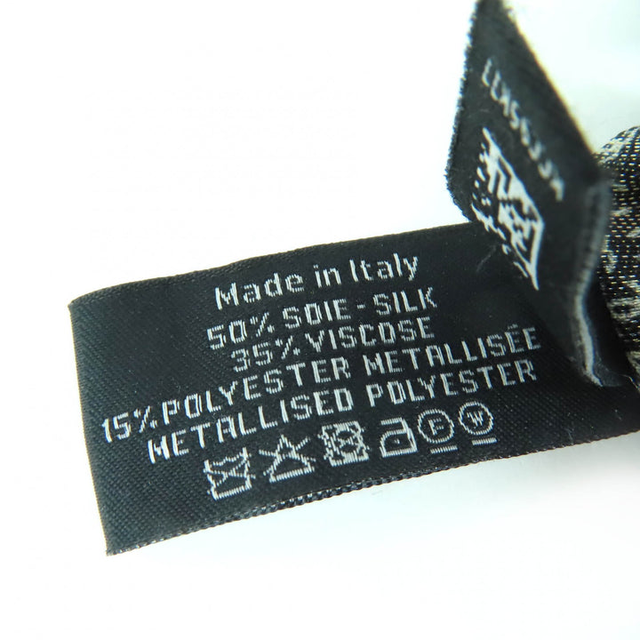 Excellent CHANEL Métiers d'Art Collection COCO Mark Ribbon Scrunchie Gray silk