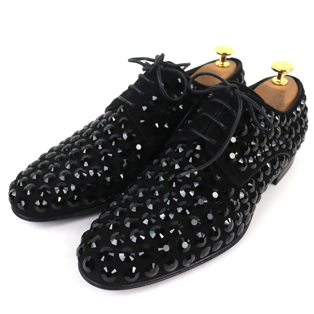 Excellent DOLCE&GABBANA Dress shoes Rhinestone suede leather derby shoes 6