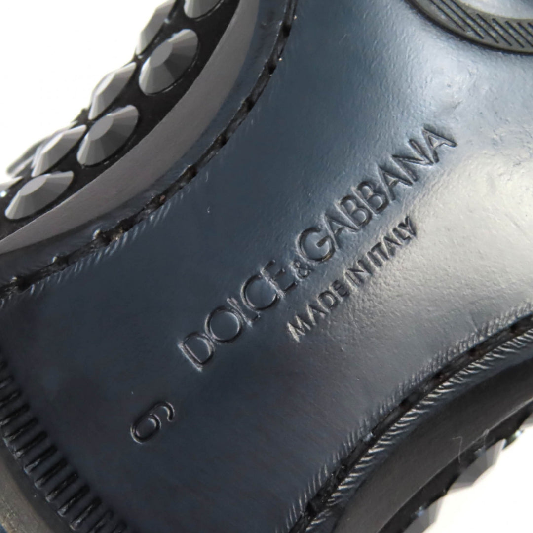 Excellent DOLCE&GABBANA Dress shoes Rhinestone suede leather derby shoes 6