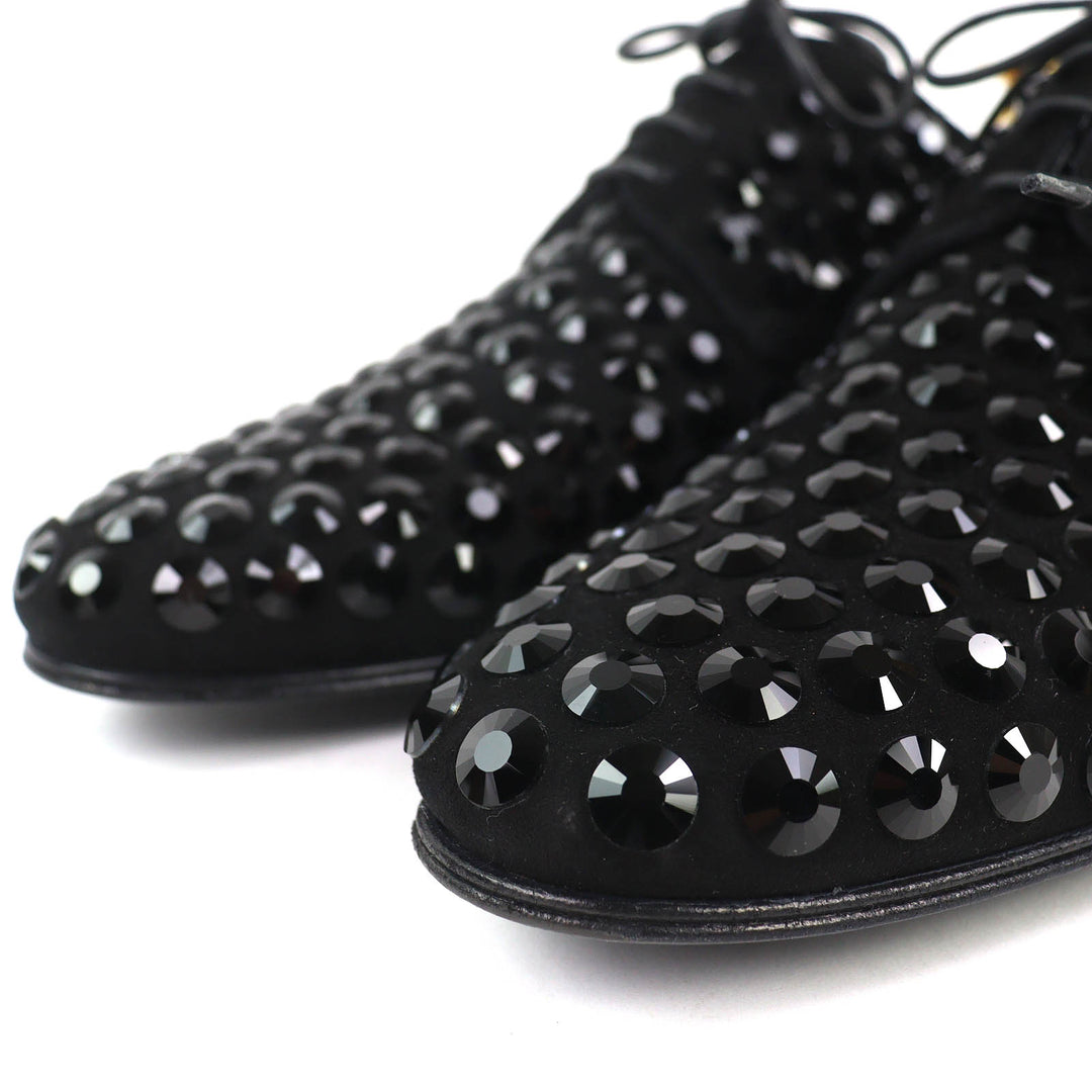 Excellent DOLCE&GABBANA Dress shoes Rhinestone suede leather derby shoes 6