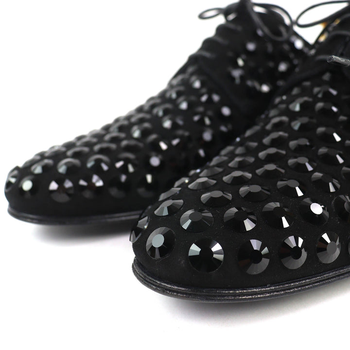 Excellent DOLCE&GABBANA Dress shoes Rhinestone suede leather derby shoes 6