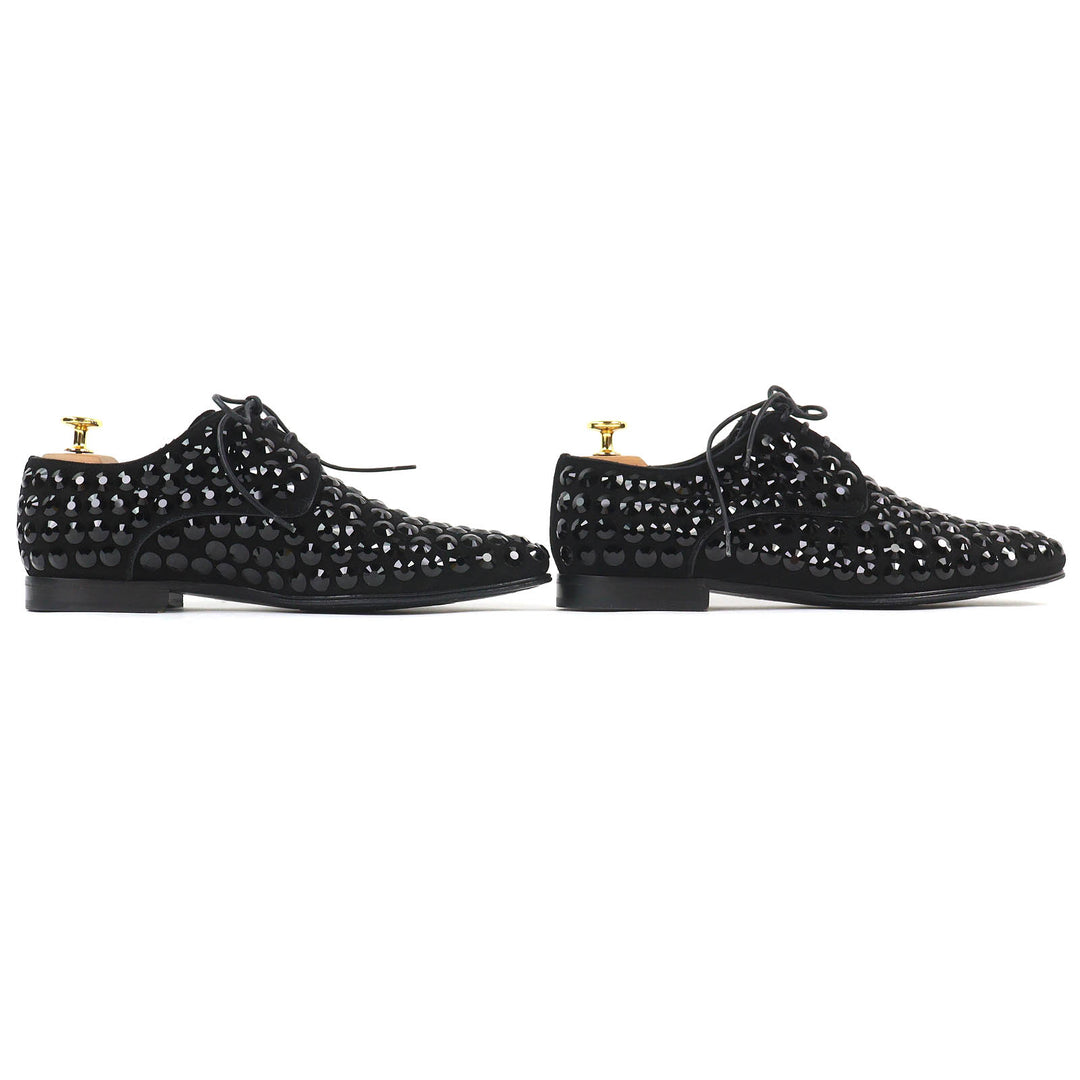 Excellent DOLCE&GABBANA Dress shoes Rhinestone suede leather derby shoes 6