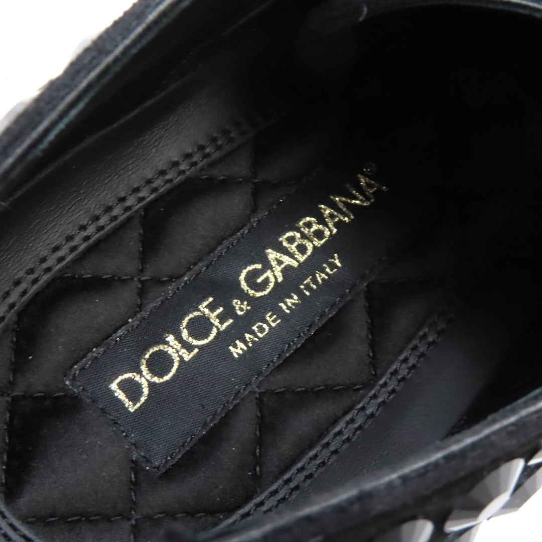 Excellent DOLCE&GABBANA Dress shoes Rhinestone suede leather derby shoes 6