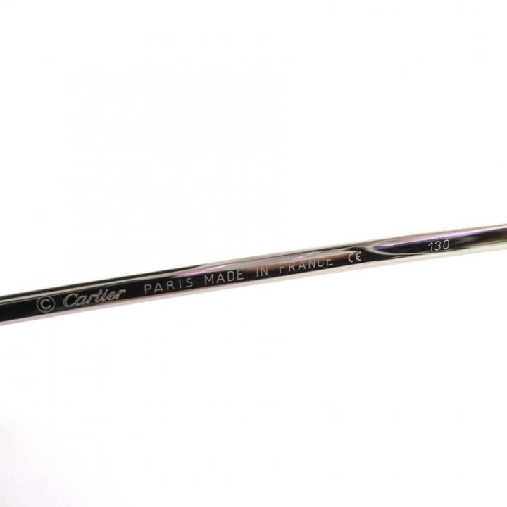 Excellent Cartier Glasses Square Two-Point Rimless Silver mens