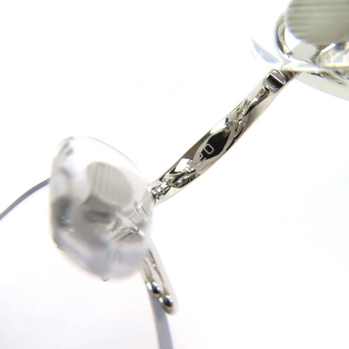 Excellent Cartier Glasses Square Two-Point Rimless Silver mens