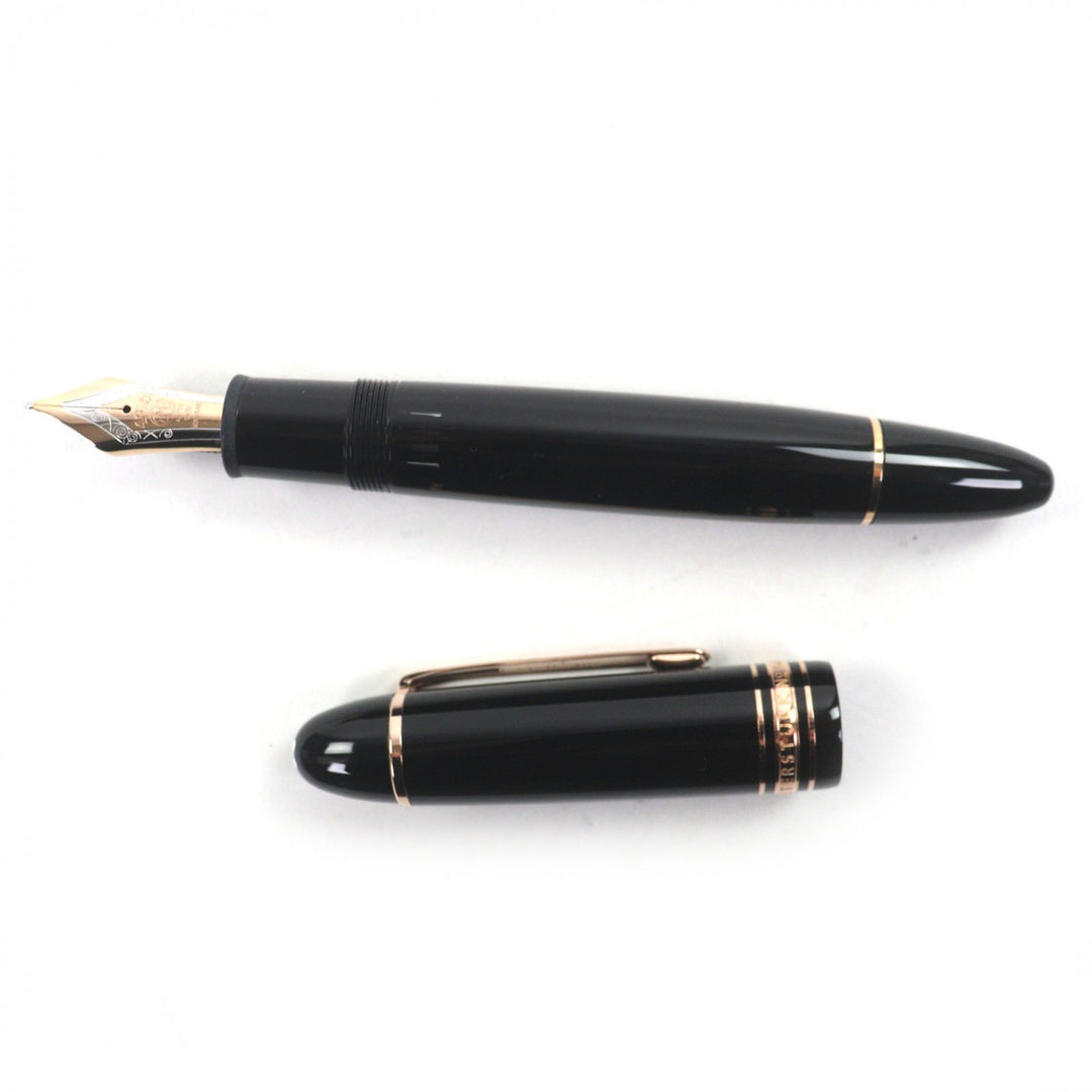 Excellent MONTBLANC fountain pen Meisterstück 149 white star black 14K mens