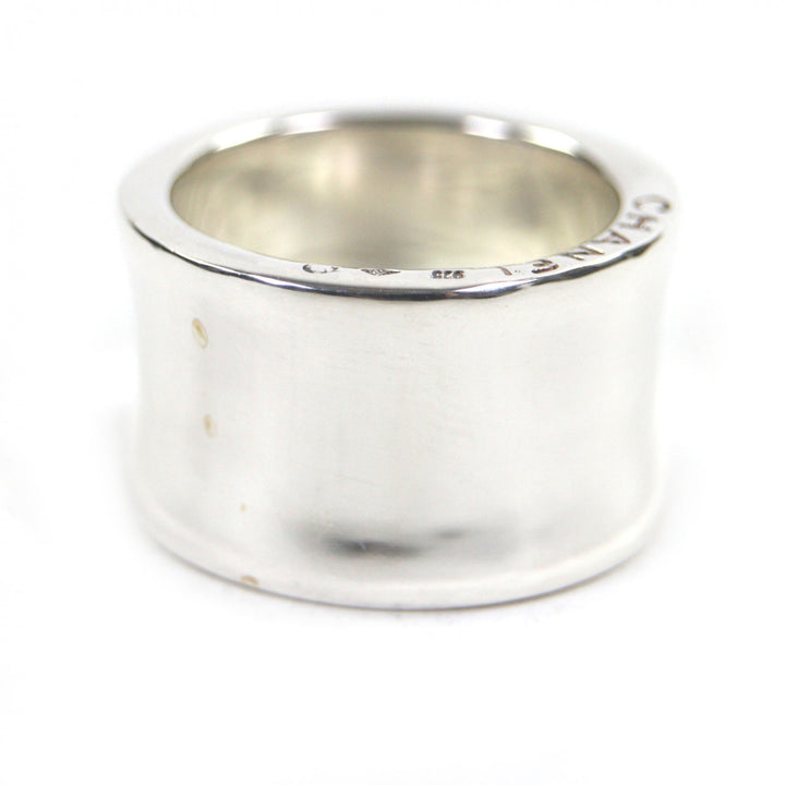 Excellent CHANEL Ring Logo engraving Silver 925 mens