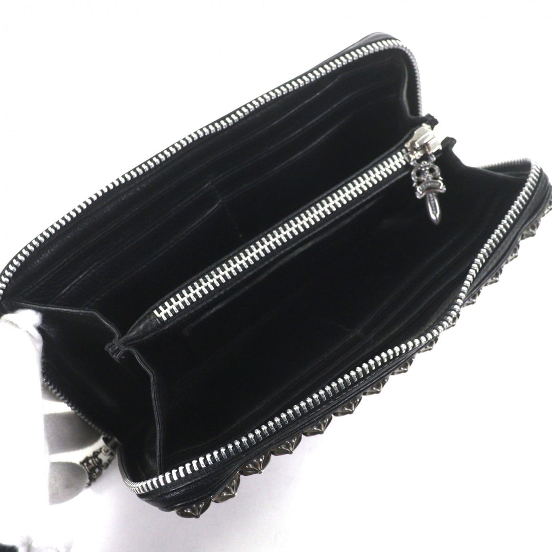 Excellent CHROME HEARTS Purse black leather mens