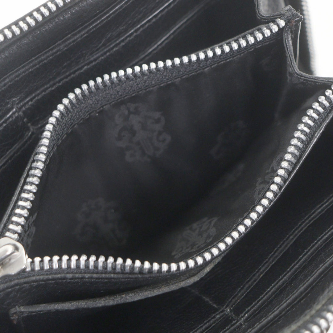 Excellent CHROME HEARTS Purse black leather mens