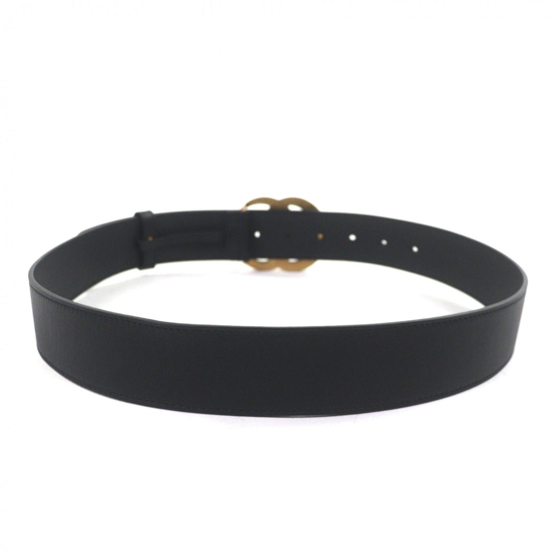 Great GUCCI belt Double G Wide Belt GG Marmont buckle black leather mens 400593