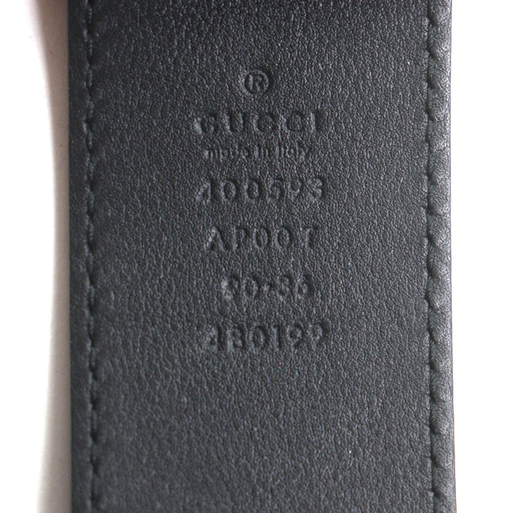 Great GUCCI belt Double G Wide Belt GG Marmont buckle black leather mens 400593