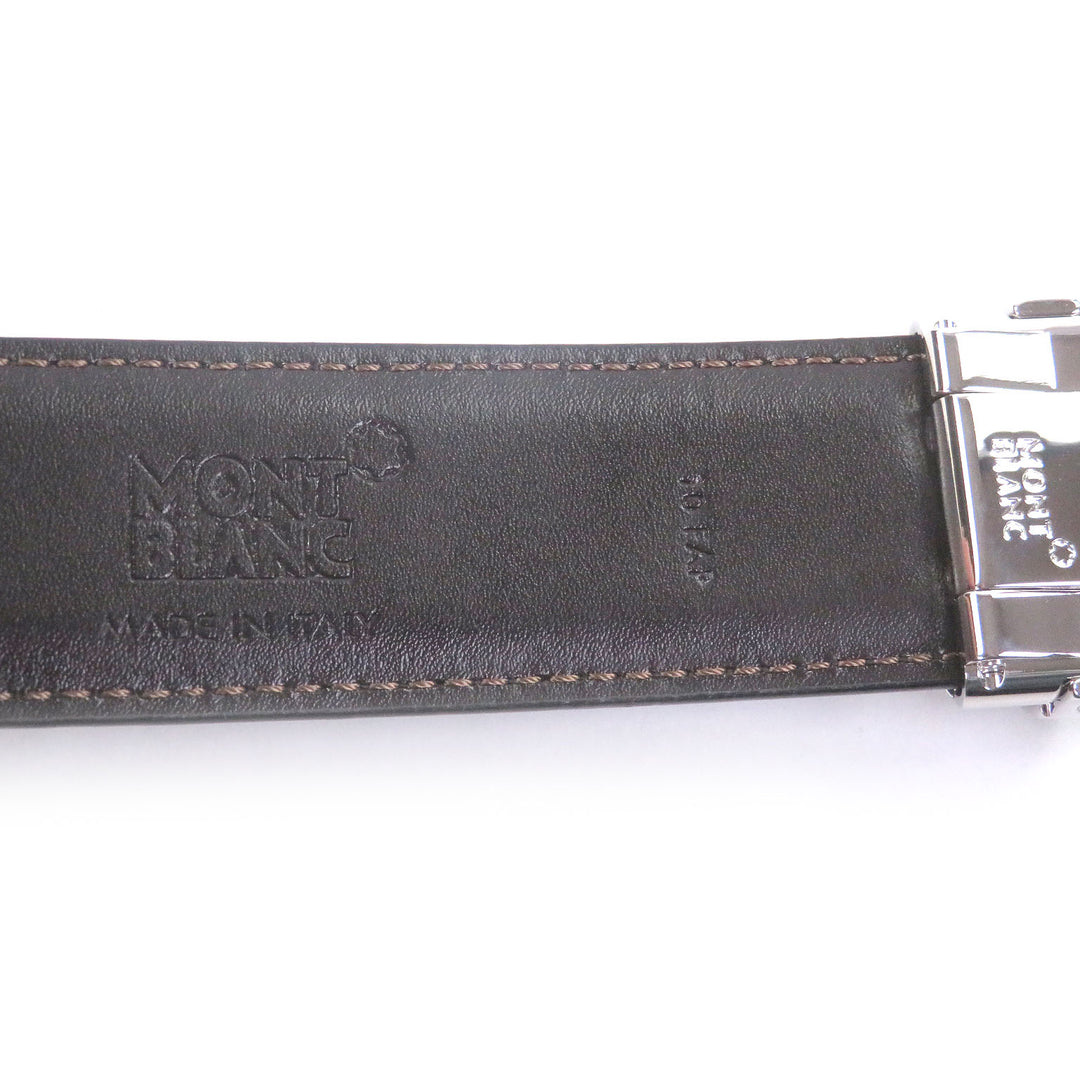 Excellent MONTBLANC belt White Star Reversible Horseshoe Silve