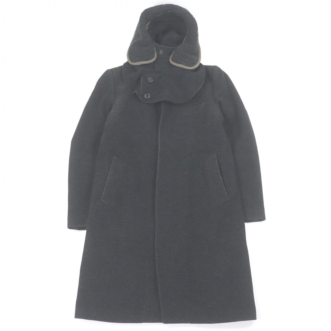 Great MIHARA YASUHIRO coat Hooded designer coat Charcoal gray hair