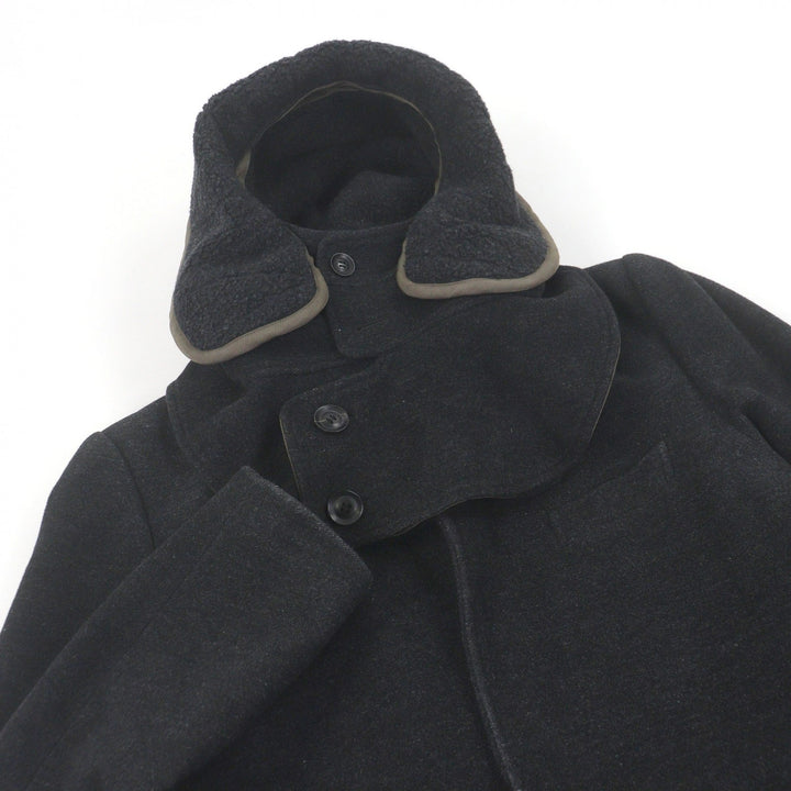 Great MIHARA YASUHIRO coat Hooded designer coat Charcoal gray hair