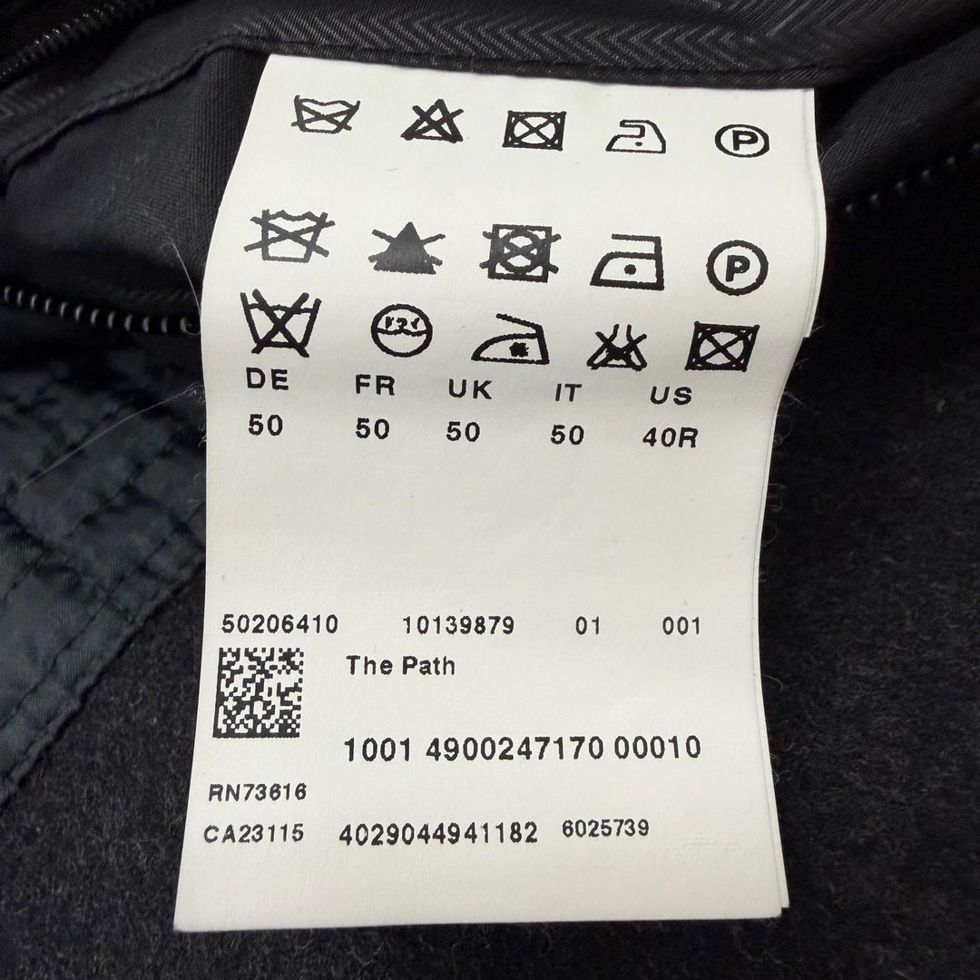 Great HUGO BOSS coat GORE-TEX Herringbone Hooded black polyester mens 50