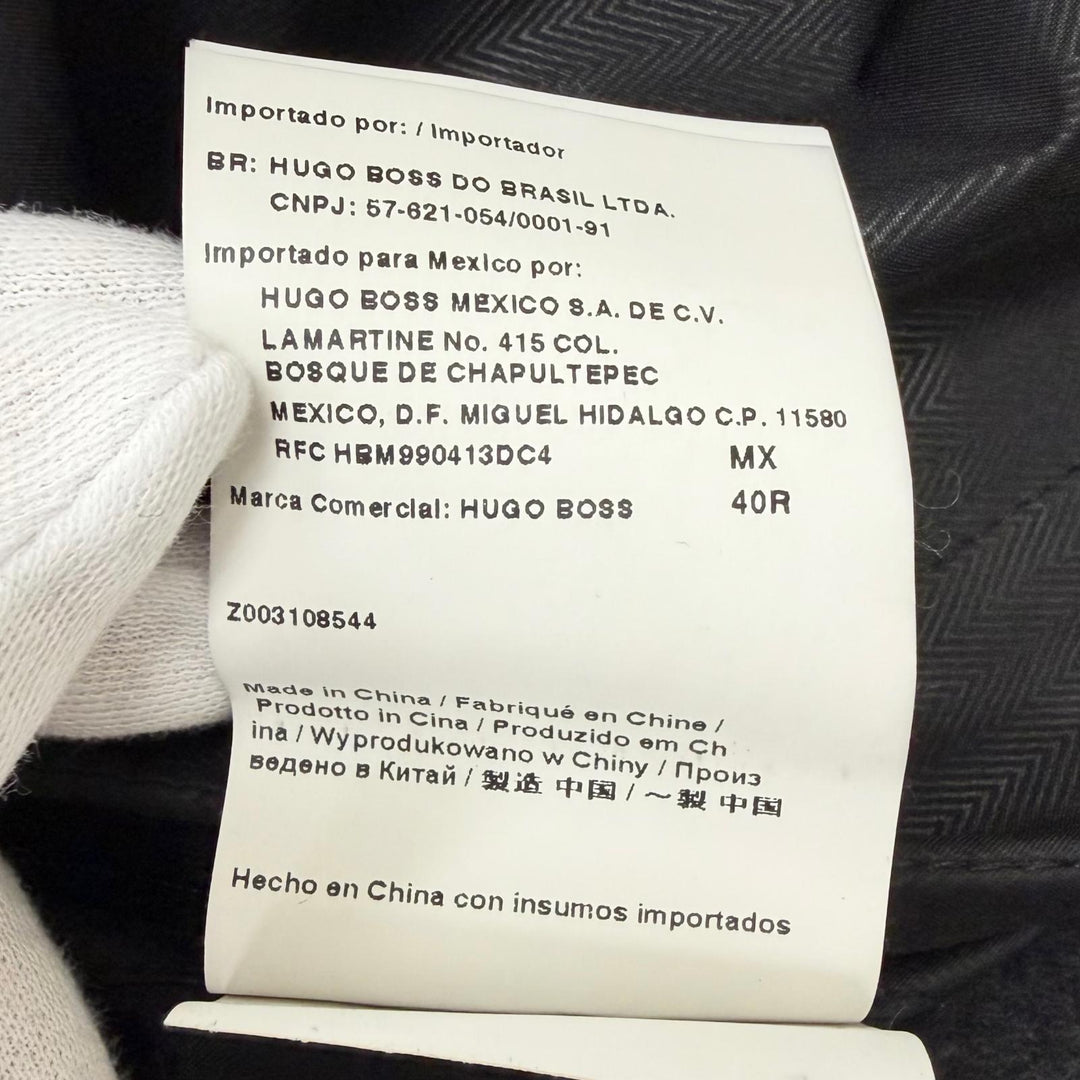 Great HUGO BOSS coat GORE-TEX Herringbone Hooded black polyester mens 50