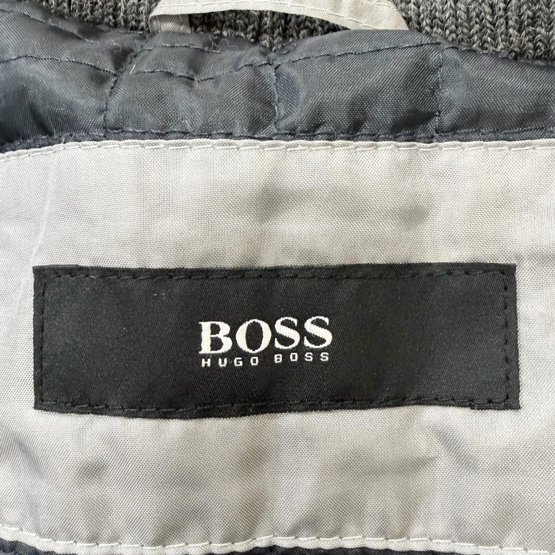 Great HUGO BOSS coat GORE-TEX Herringbone Hooded black polyester mens 50