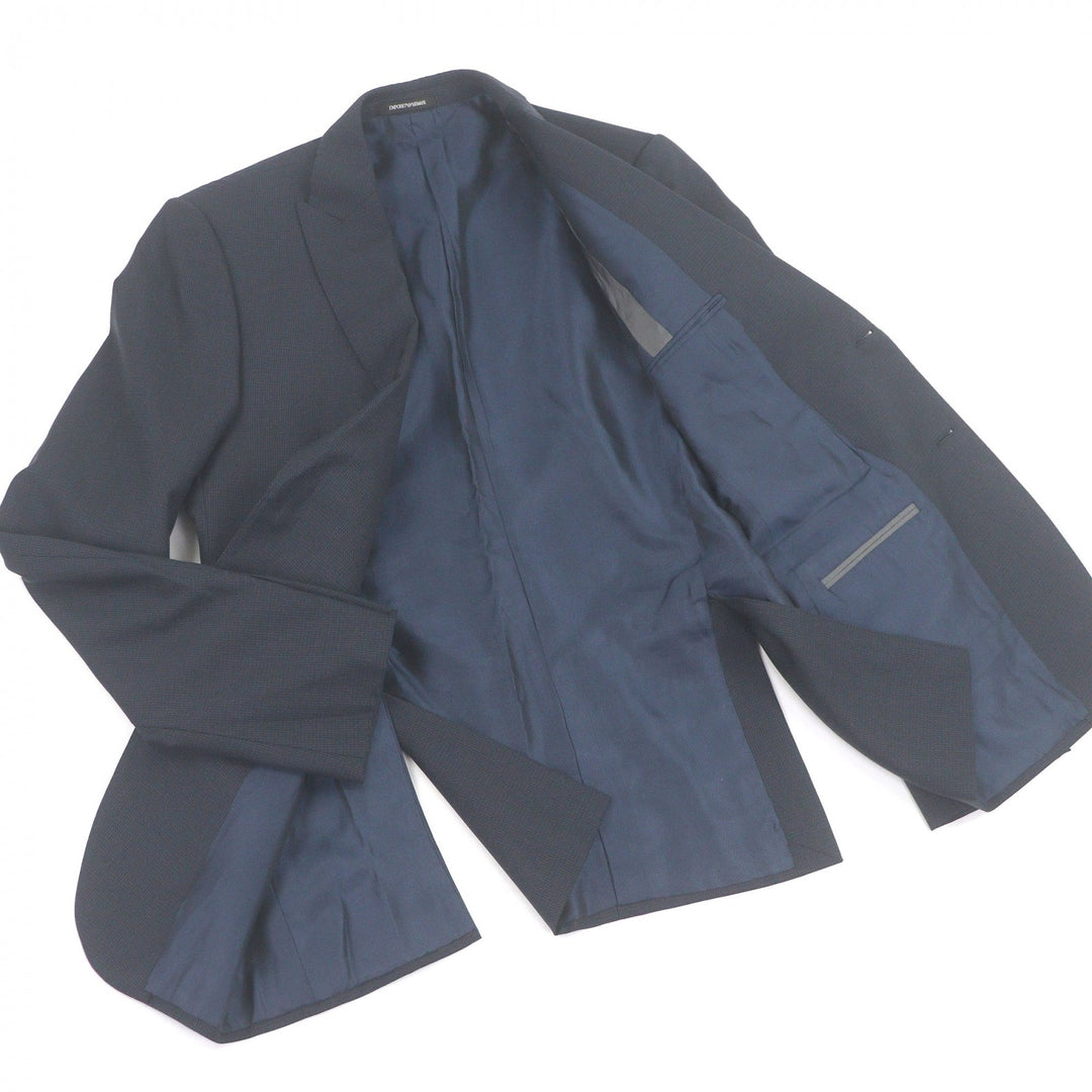 Great EMPORIO ARMANI suit Black Tag M LINE Single Navy Virgin wool mens 48