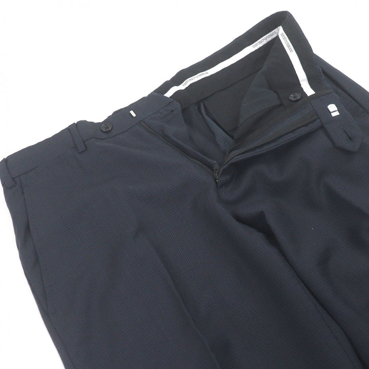 Great EMPORIO ARMANI suit Black Tag M LINE Single Navy Virgin wool mens 48