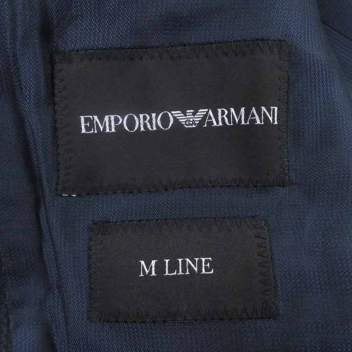 Great EMPORIO ARMANI suit Black Tag M LINE Single Navy Virgin wool mens 48